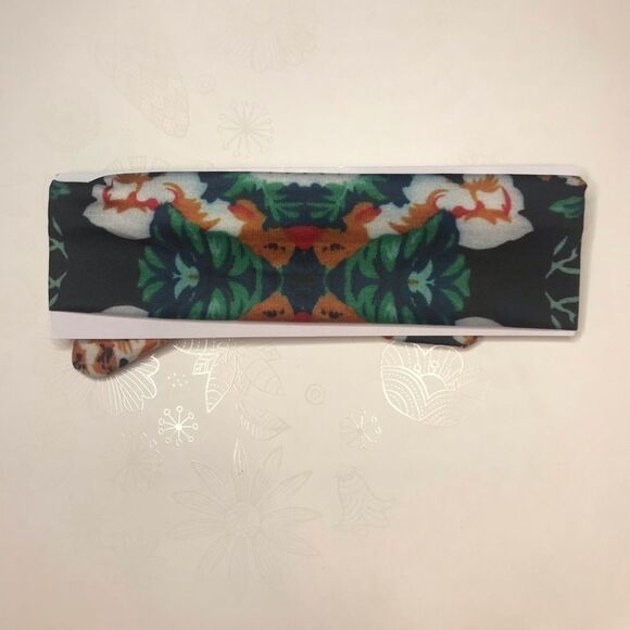 BABY Girls Tie Knot Black Floral Print Headband - Picture 3 of 4